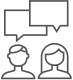 Icono en negro de una conversación digital