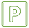 Icono en verde de la letra P dentro de un cuadrado